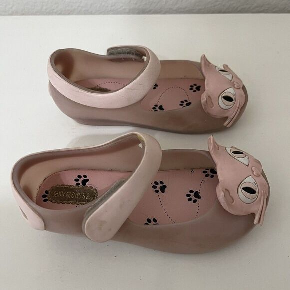 Mini Melissa Ultragirl II Pink Cat Mary Jane Flats Shoes Toddler Girls Size 8 - Picture 4 of 11